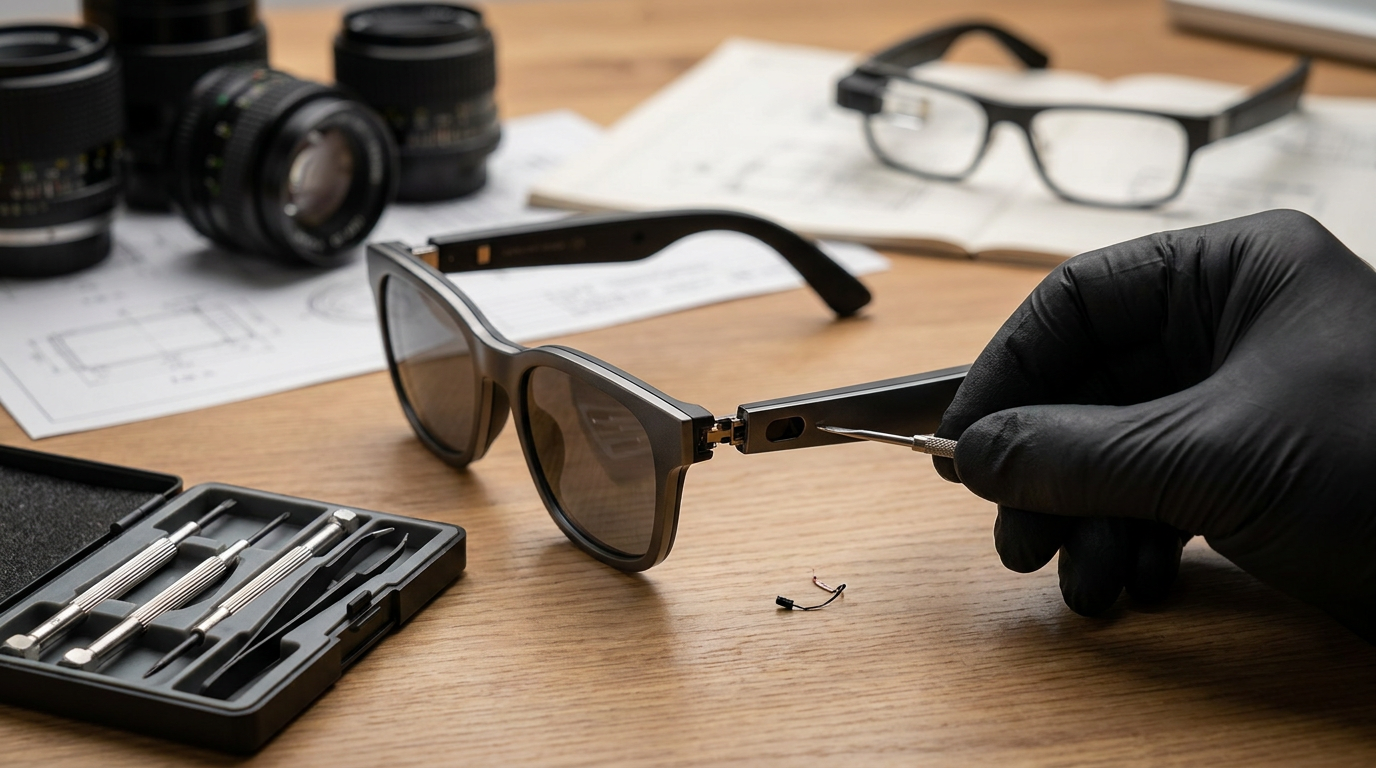 A person wearing Ray-Ban Meta smart glasses, suggesting discreet recording.