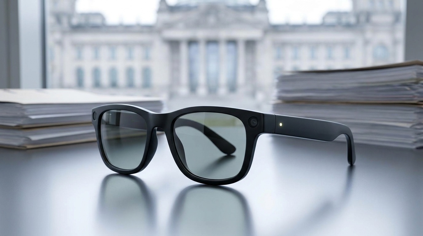 Meta CEO Mark Zuckerberg presents smart glasses at a Meta Connect event.