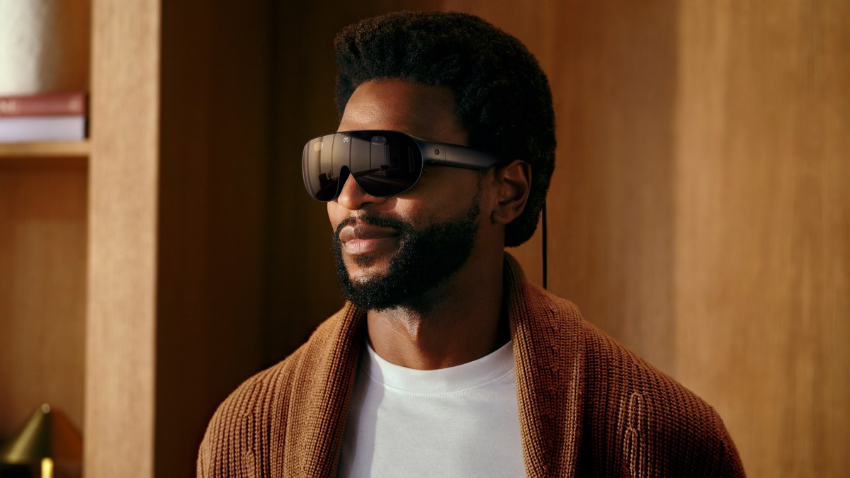 Meta VR Glasses, a lightweight headset connected by a cable to a small compute puck.