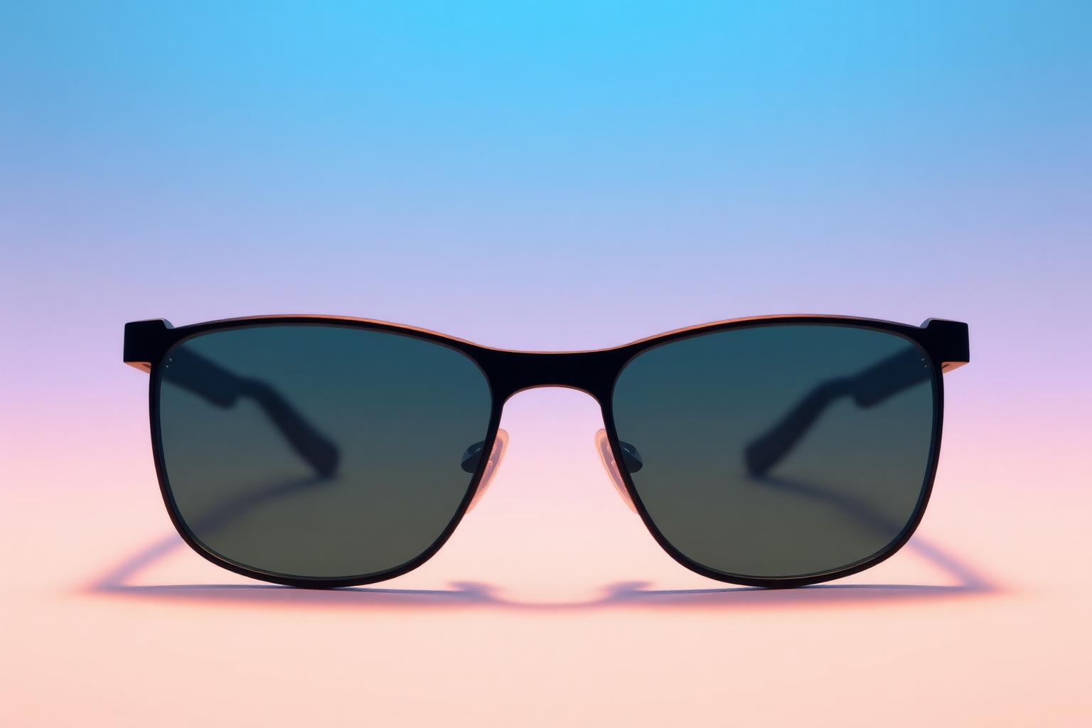 Smart glasses on a soft blue gradient background — illustration
